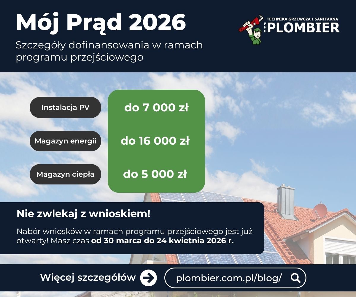 Obraz przedstawia szczegółowe maksymalne kwoty dofinansowania w ramach programu przejściowego jak Mój Prąd 7.0, przewidzianego na 2026 rok